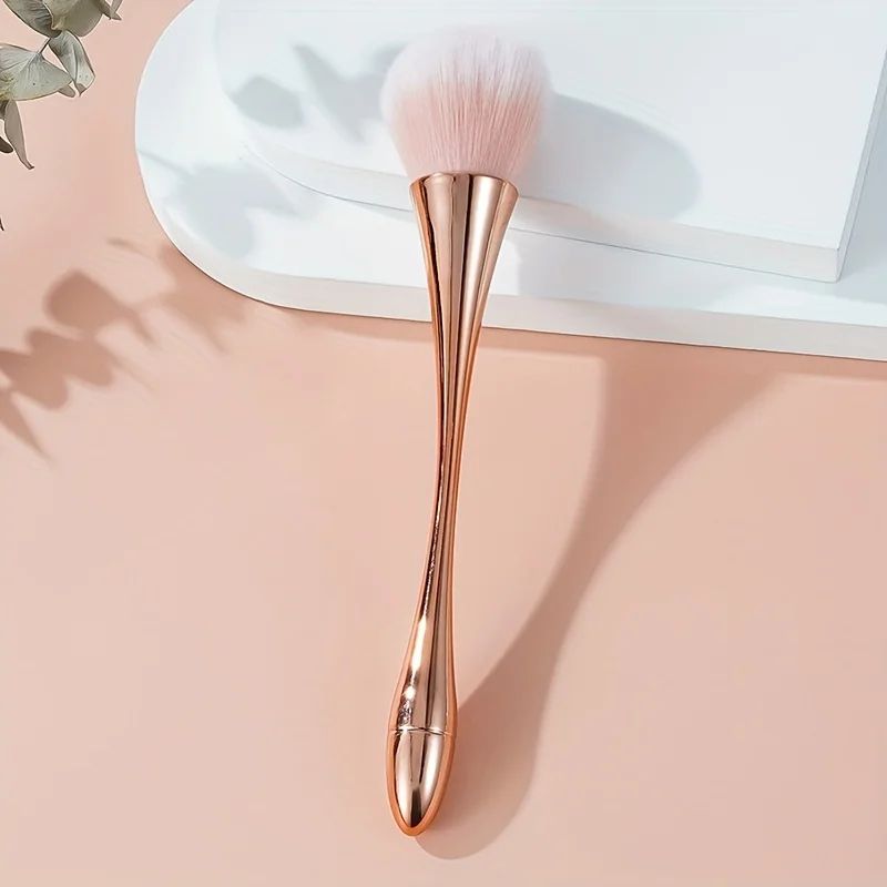Rose Gold Fan Makeup Brush Soft Highlight Blush Powder Brush 1