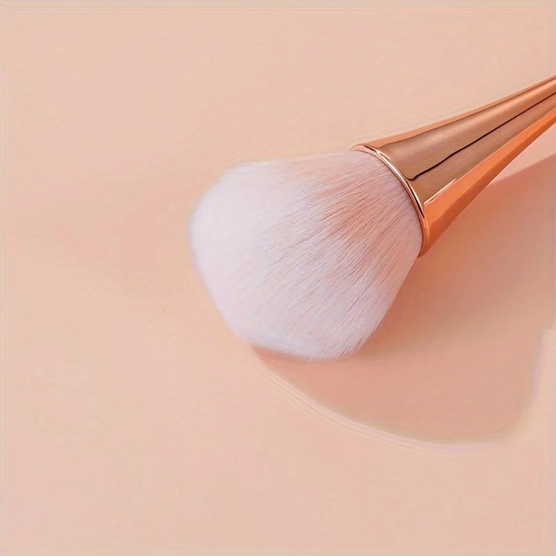 Rose Gold Fan Makeup Brush Soft Highlight Blush Powder Brush 6