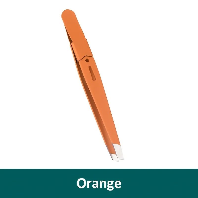 Stainless Steel Eyebrow Tweezers Slanted Tip Precision Hair Removal Tool 9