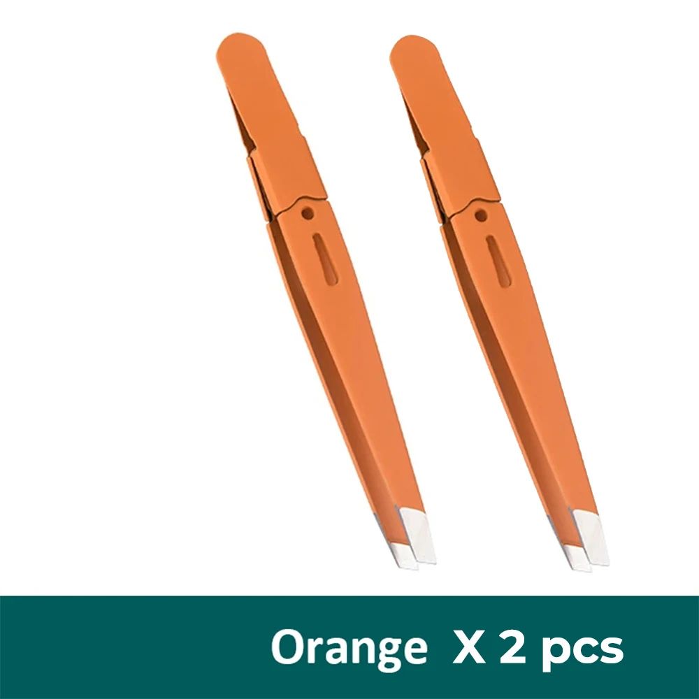 Stainless Steel Eyebrow Tweezers Slanted Tip Precision Hair Removal Tool 18