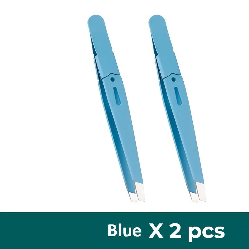 Stainless Steel Eyebrow Tweezers Slanted Tip Precision Hair Removal Tool 19