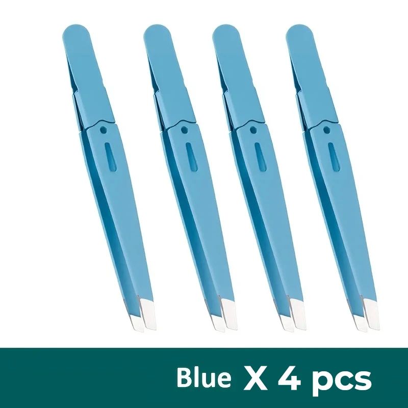 Stainless Steel Eyebrow Tweezers Slanted Tip Precision Hair Removal Tool 17