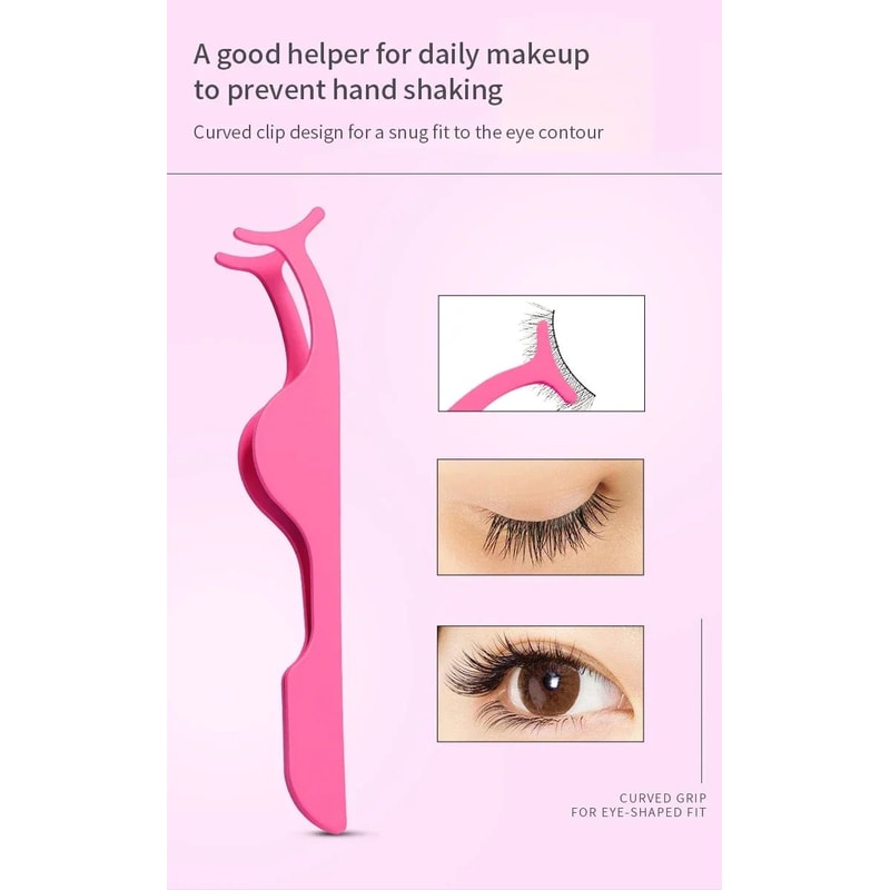 False Eyelash Applicator Tweezer Precision Lash Curler Makeup Tool 7