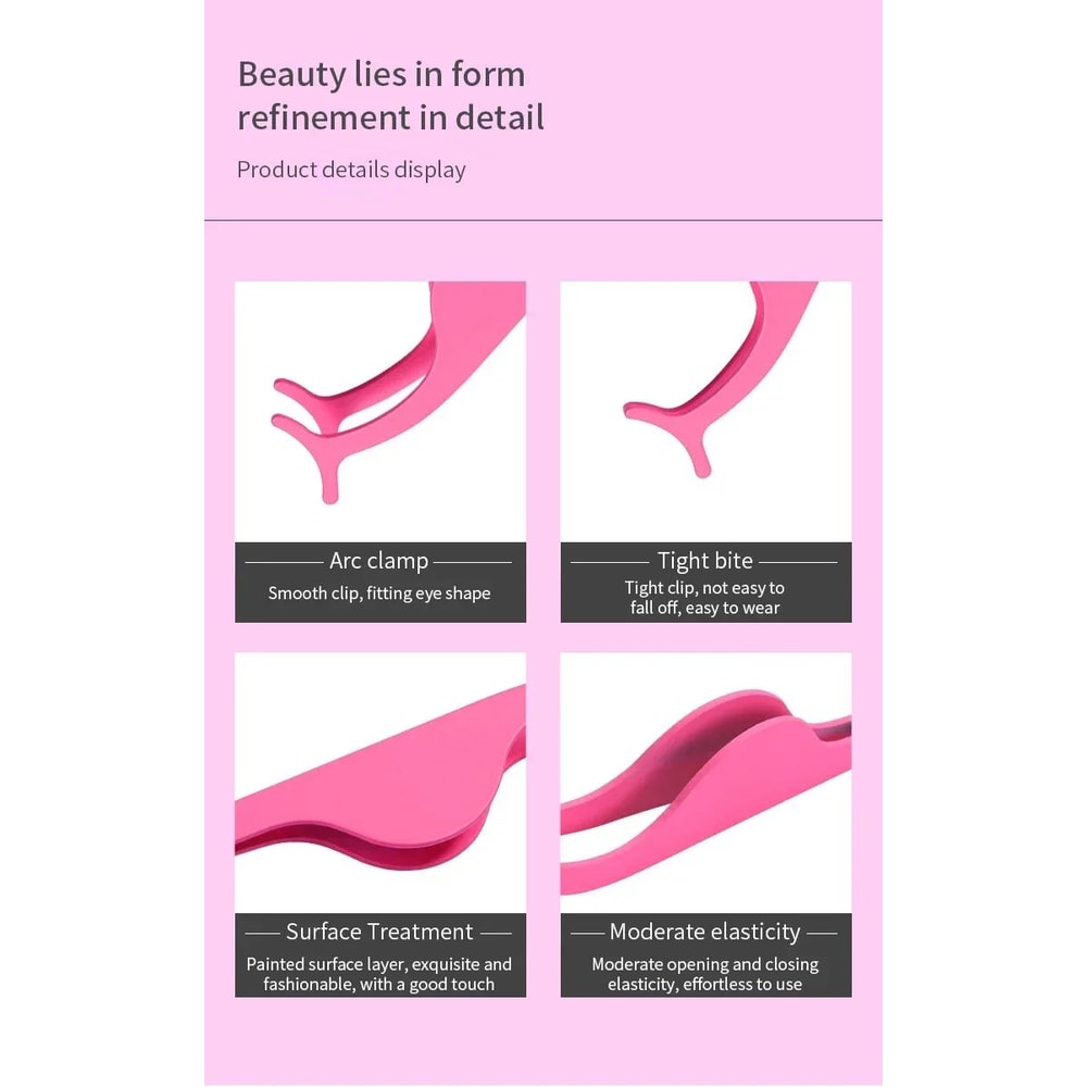 False Eyelash Applicator Tweezer Precision Lash Curler Makeup Tool 8