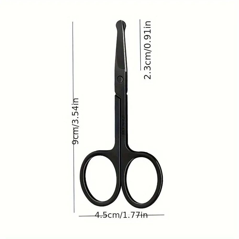 Precision Round Head Trimming Scissors Nose Hair Grooming Tool 1