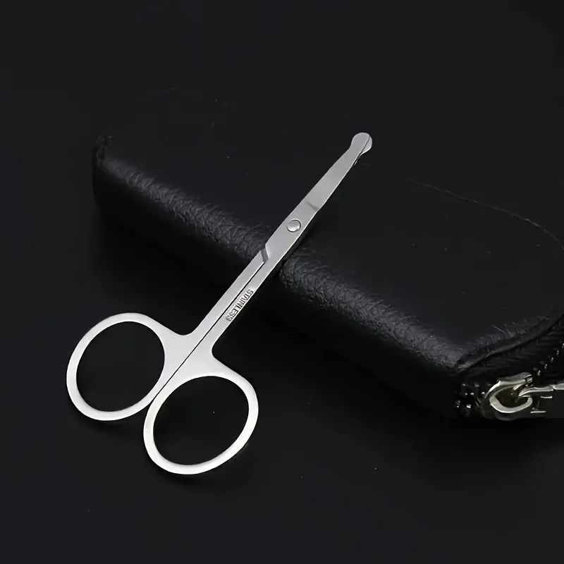 Precision Round Head Trimming Scissors Nose Hair Grooming Tool 3