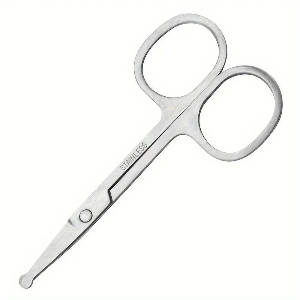 Precision Round Head Trimming Scissors Nose Hair Grooming Tool 7