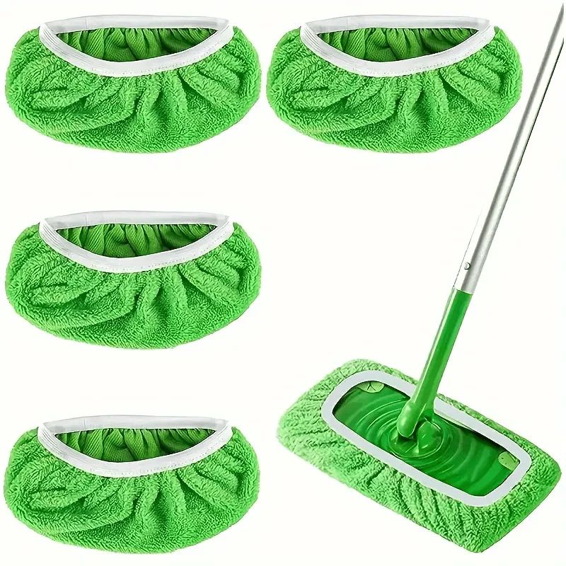 Reusable Microfiber Mop Pads 4PCS High Absorption Cleaning Replacement Pads 6