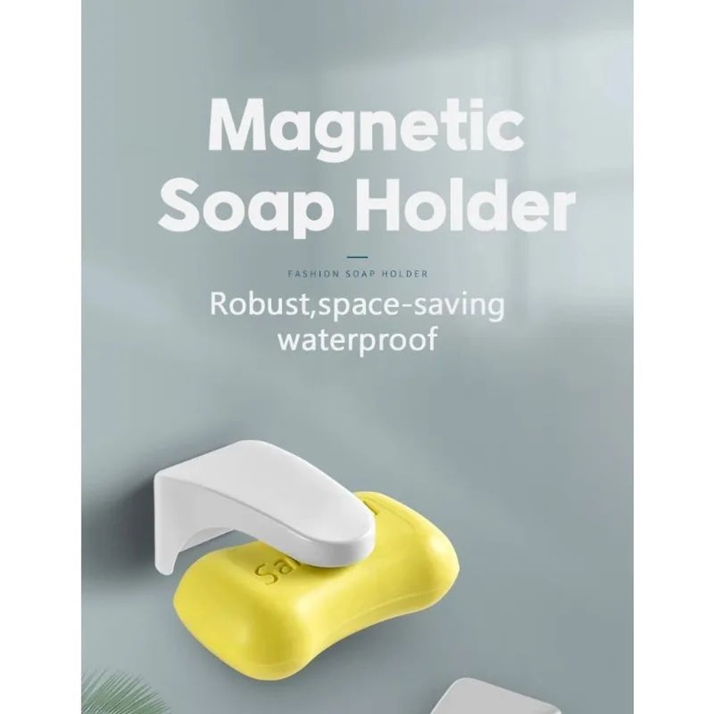 Magnetic Soap Holder Wall Mounted Punch Free Drain Soap Box 3