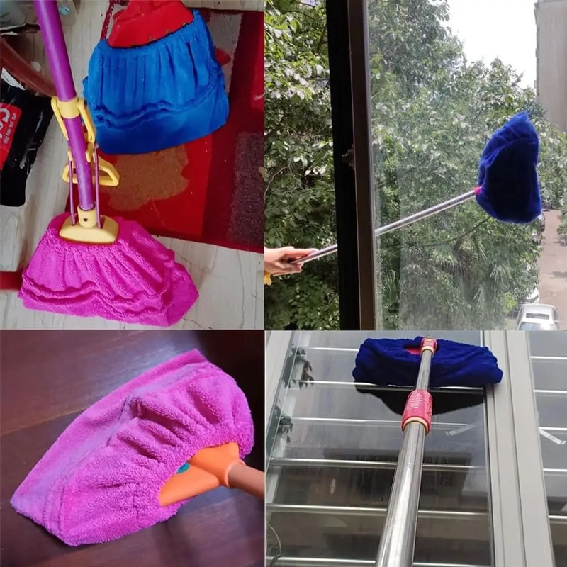 Reusable Microfiber Broom Cover Coral Fleece Mop Cloth Cleaning Pad 6