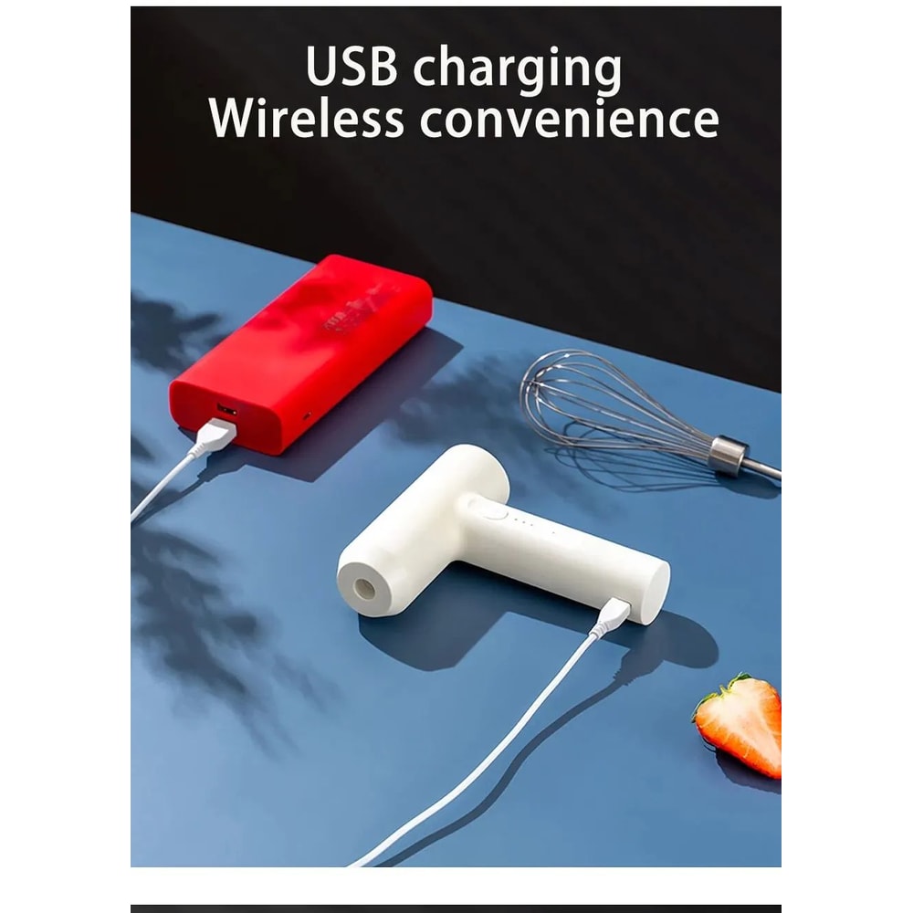 Wireless Electric Hand Mixer Portable 3 Speed Egg Beater Kitchen Tool 5