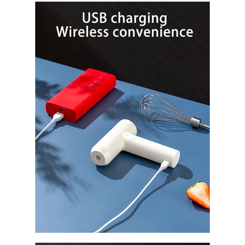 Wireless Electric Hand Mixer Portable 3 Speed Egg Beater Kitchen Tool 5