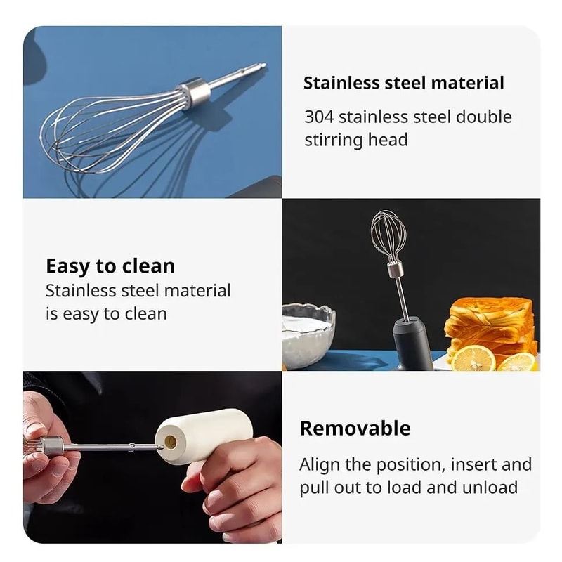 Wireless Electric Hand Mixer Portable 3 Speed Egg Beater Kitchen Tool 8