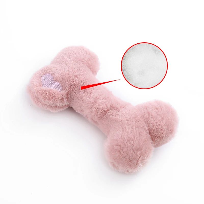 Cute Bone Shaped Squeaky Plush Toy For Dogs 3