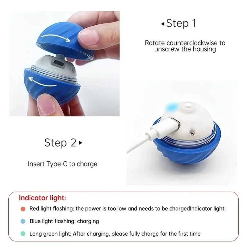 Automatic Moving Dog Ball Interactive USB Rechargeable Toy 8