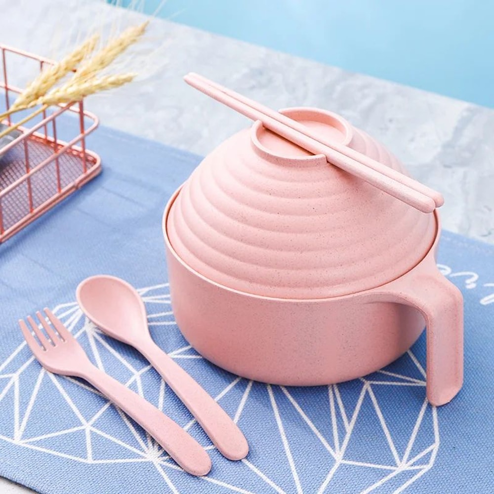 Microwavable Ramen Bowl Set With Lid And Chopsticks 9