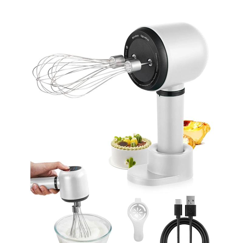 USB Rechargeable Electric Hand Whisk 3 Speed Portable Mixer 11
