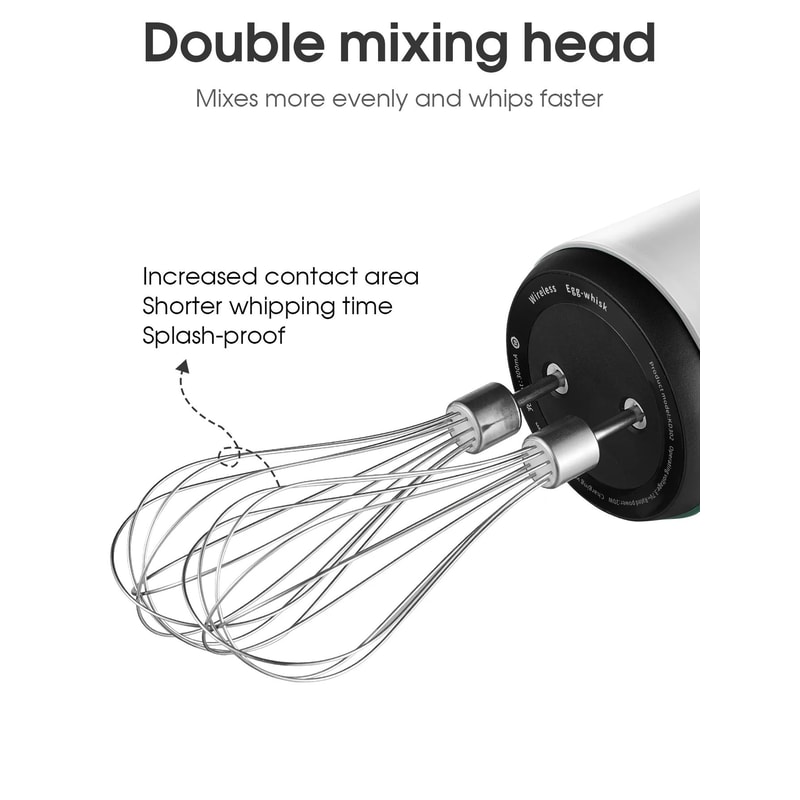 USB Rechargeable Electric Hand Whisk 3 Speed Portable Mixer 6