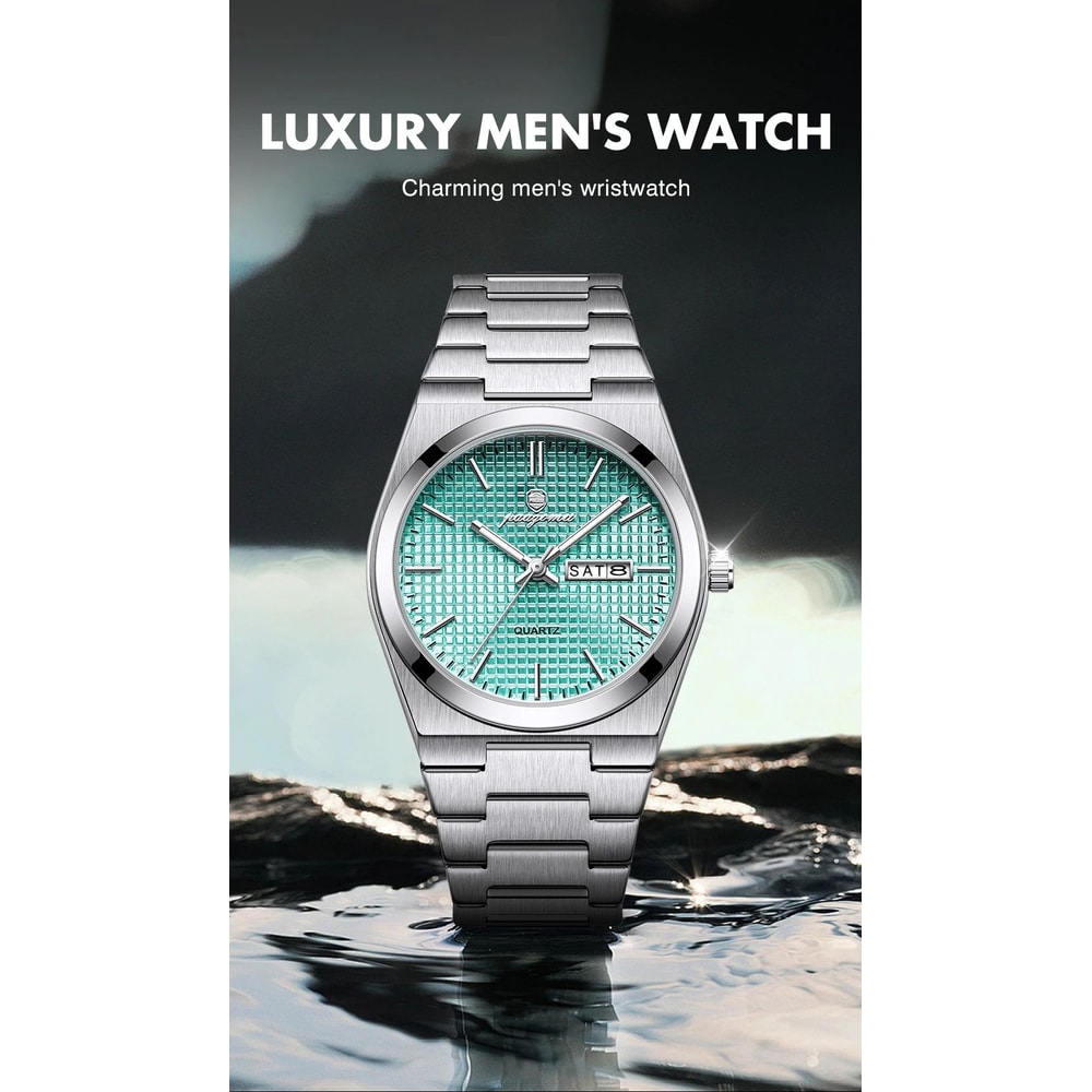 Luxury Mens Chronograph Watch Luminous Waterproof Leather Strap 6