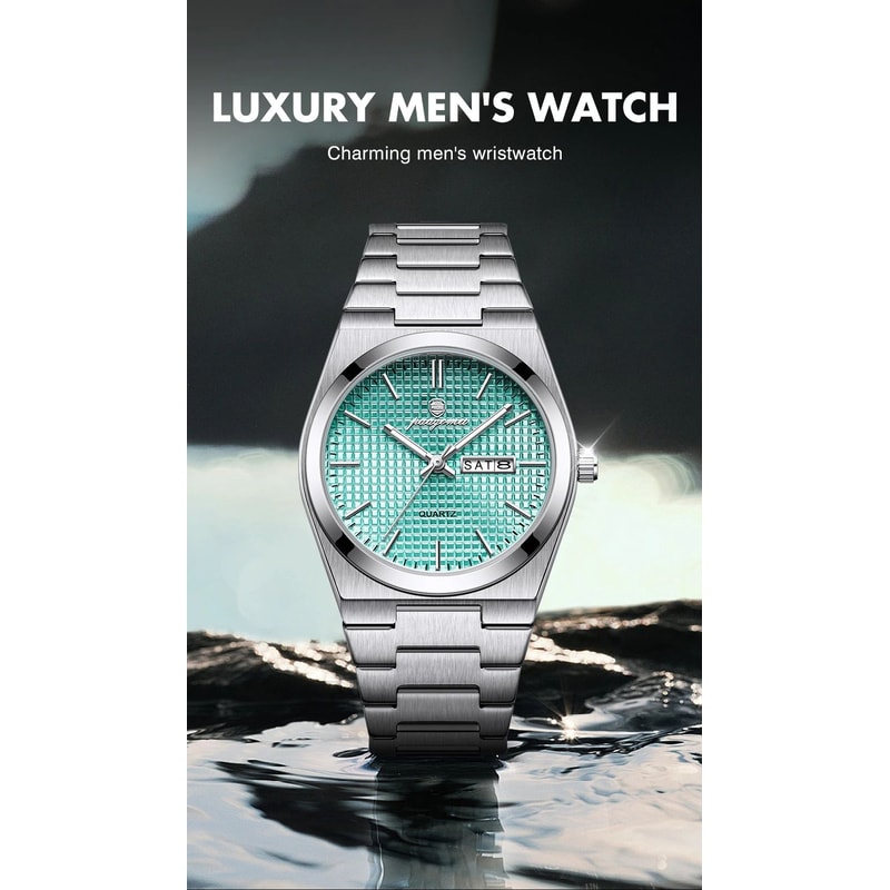 Luxury Mens Chronograph Watch Luminous Waterproof Leather Strap 6