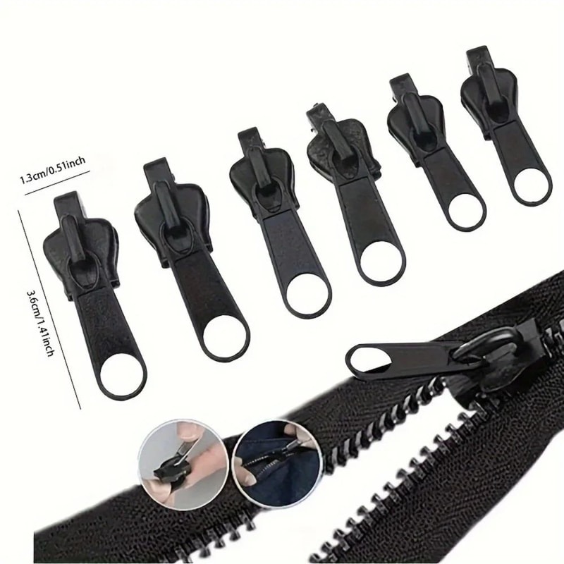 6 Piece Instant Zipper Repair Kit Universal Replacement Set 3