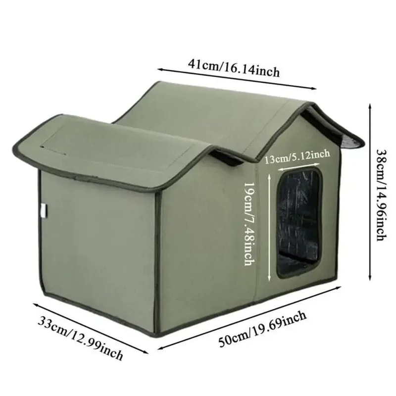 Waterproof Outdoor Cat House With Detachable Roof Bed 5
