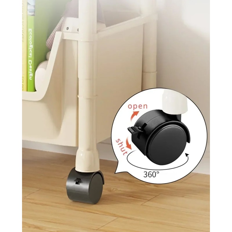 Multi Layer Storage Cart With Wheels Mobile Organizer Rack 5