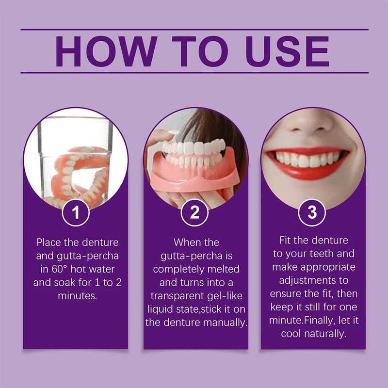 Silicone Denture Reline Kit Soft Upper And Lower Teeth Set 6