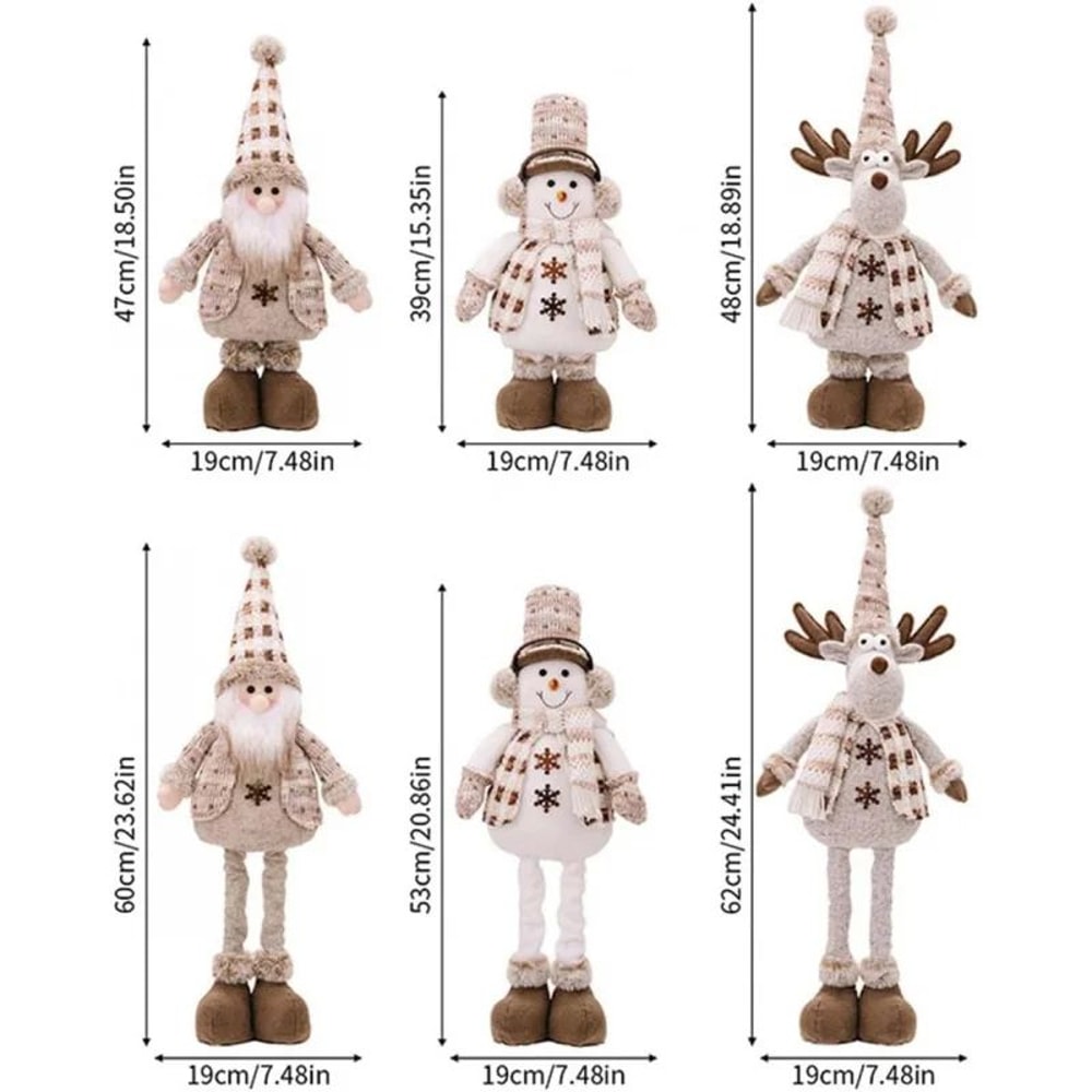 Adjustable Christmas Plush Doll Santa Snowman Reindeer Decor 1