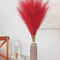 Artificial Pampas Grass Red Faux Reeds Decor 55cm Set 4