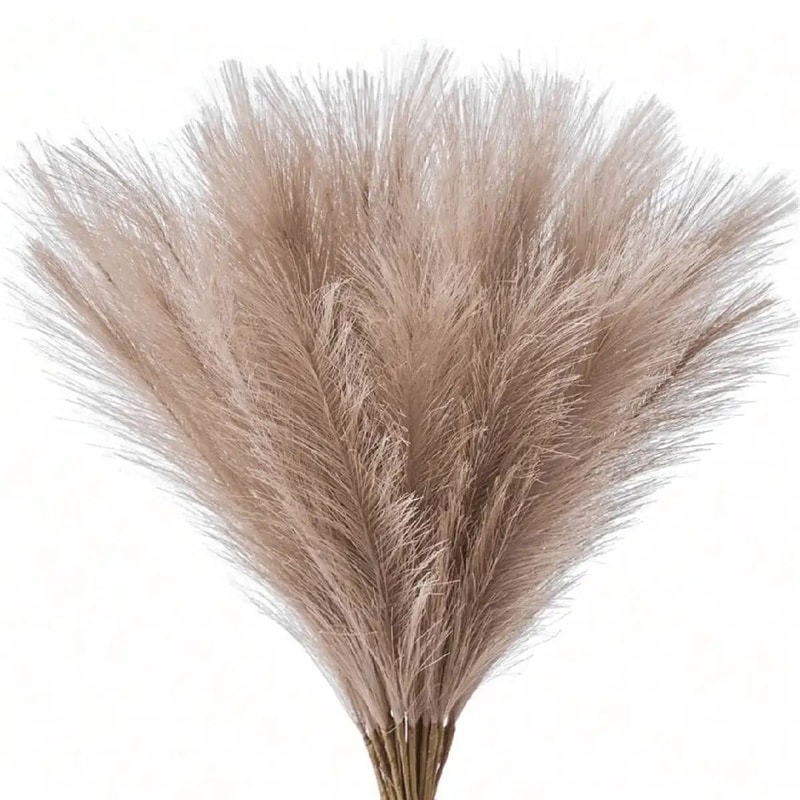 Artificial Pampas Grass Red Faux Reeds Decor 55cm Set 9