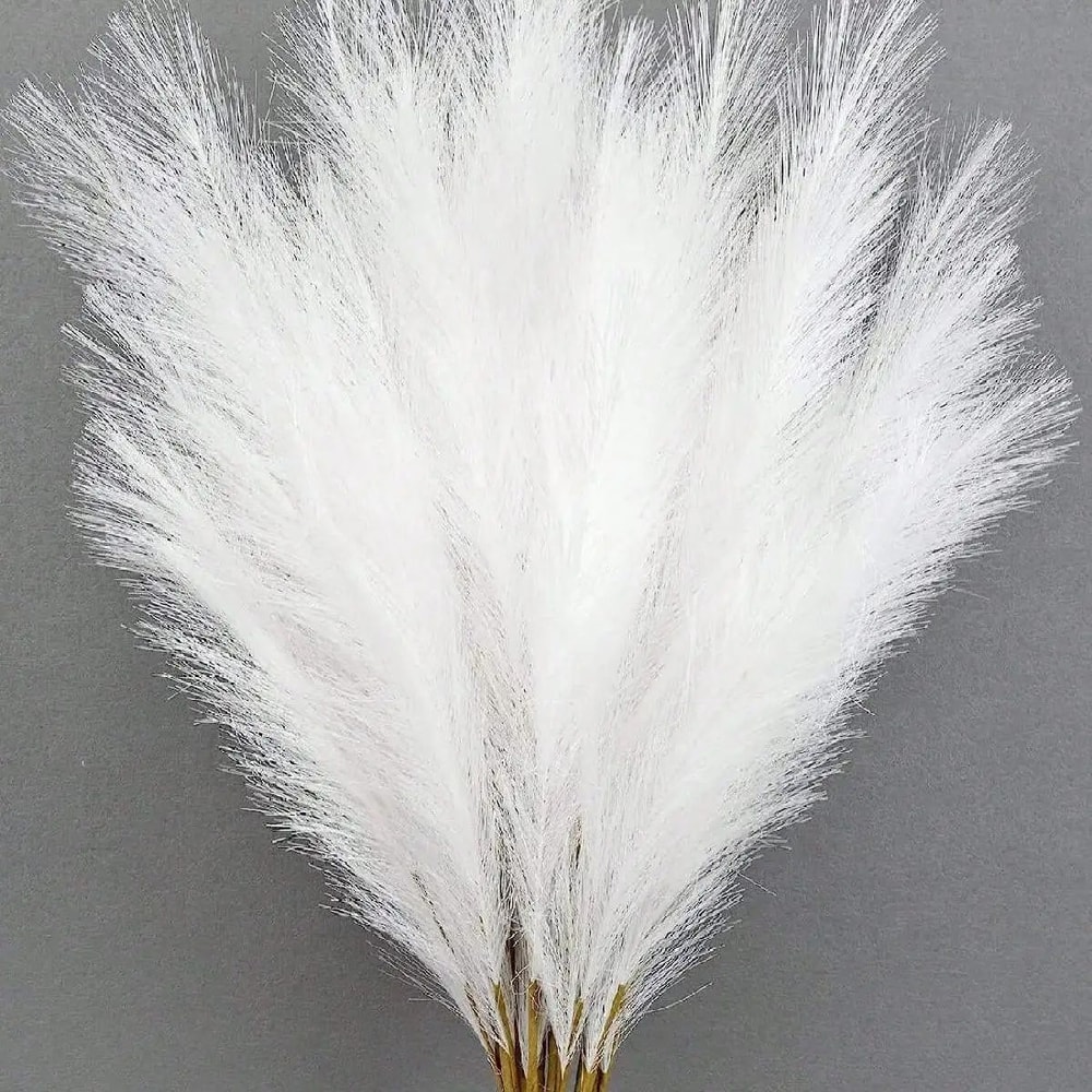 Artificial Pampas Grass Red Faux Reeds Decor 55cm Set 12