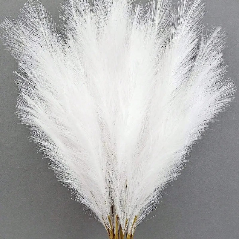 Artificial Pampas Grass Red Faux Reeds Decor 55cm Set 12