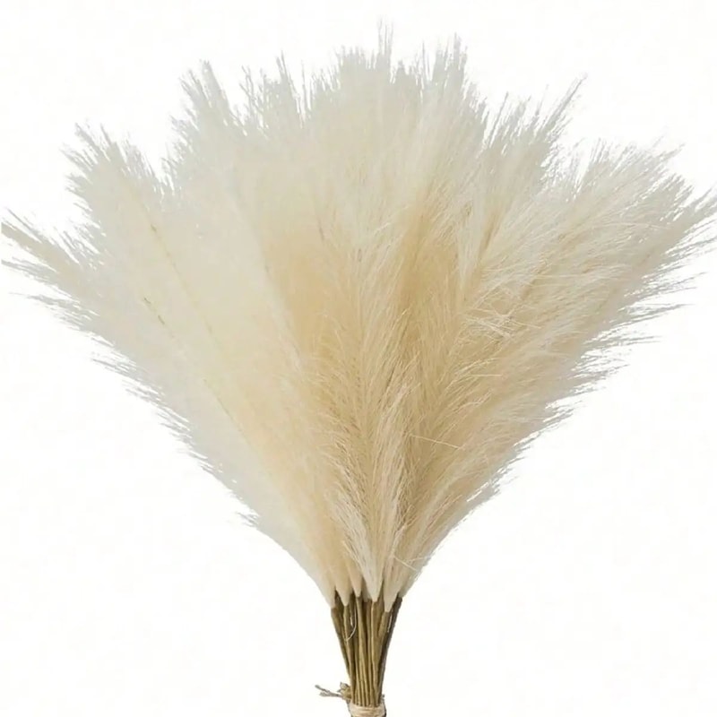Artificial Pampas Grass Red Faux Reeds Decor 55cm Set 15
