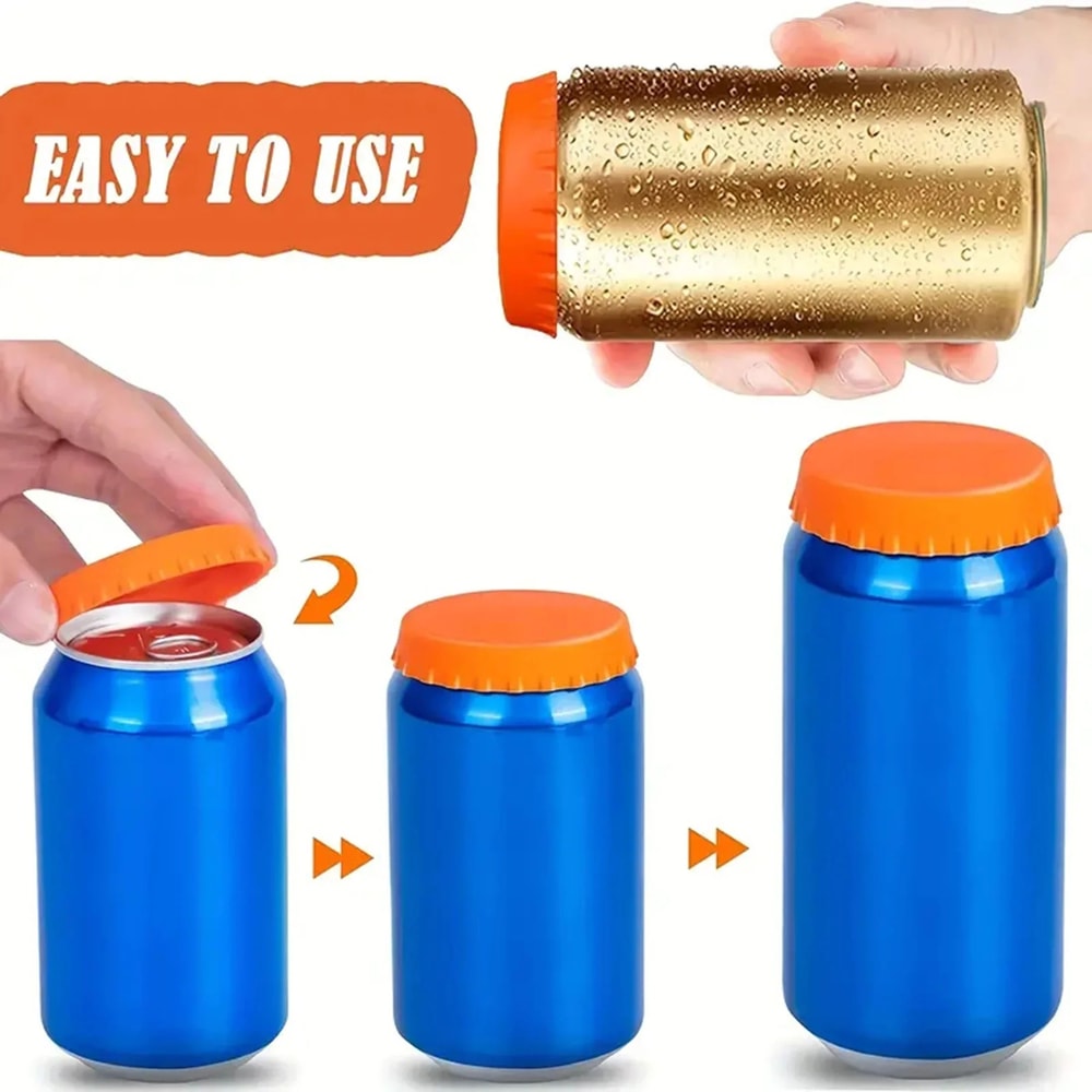 Silicone Can Lid Covers Leak Proof Soda And Beer Caps 6pcs 2