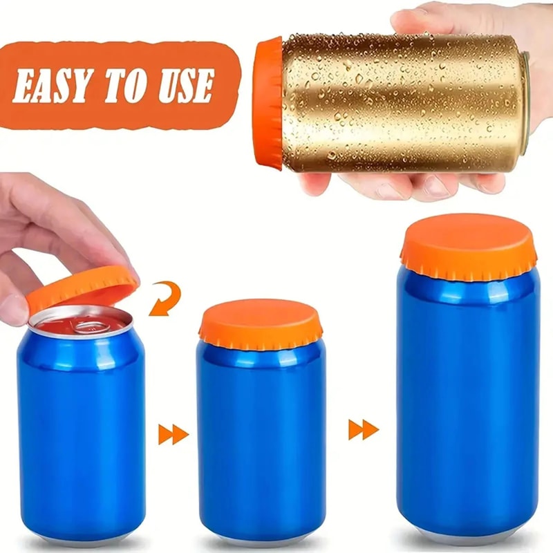 Silicone Can Lid Covers Leak Proof Soda And Beer Caps 6pcs 2