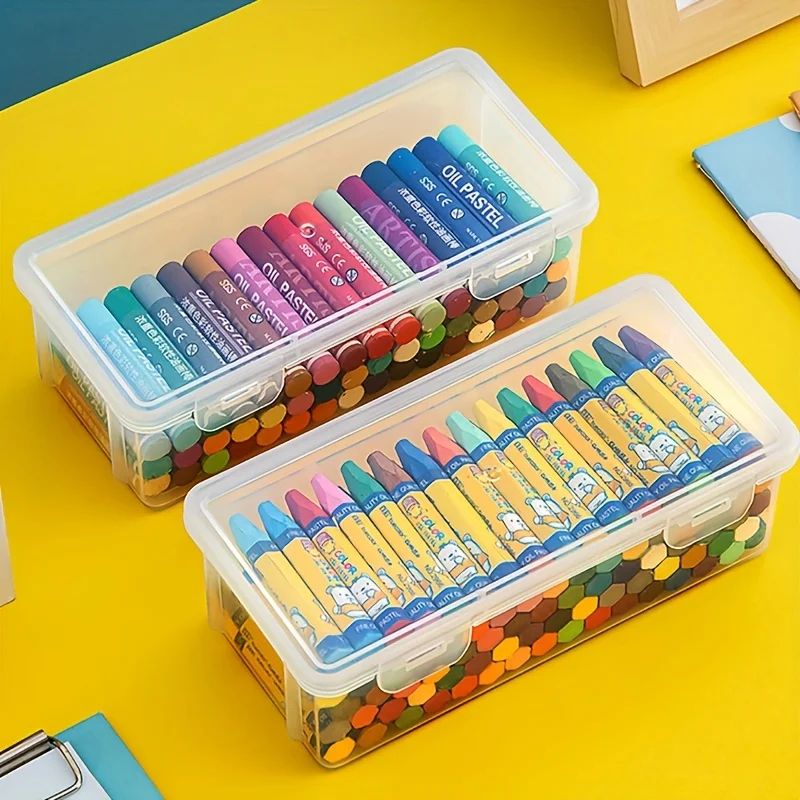 Transparent Pencil Box Organizer Large Capacity Storage Case Set 9