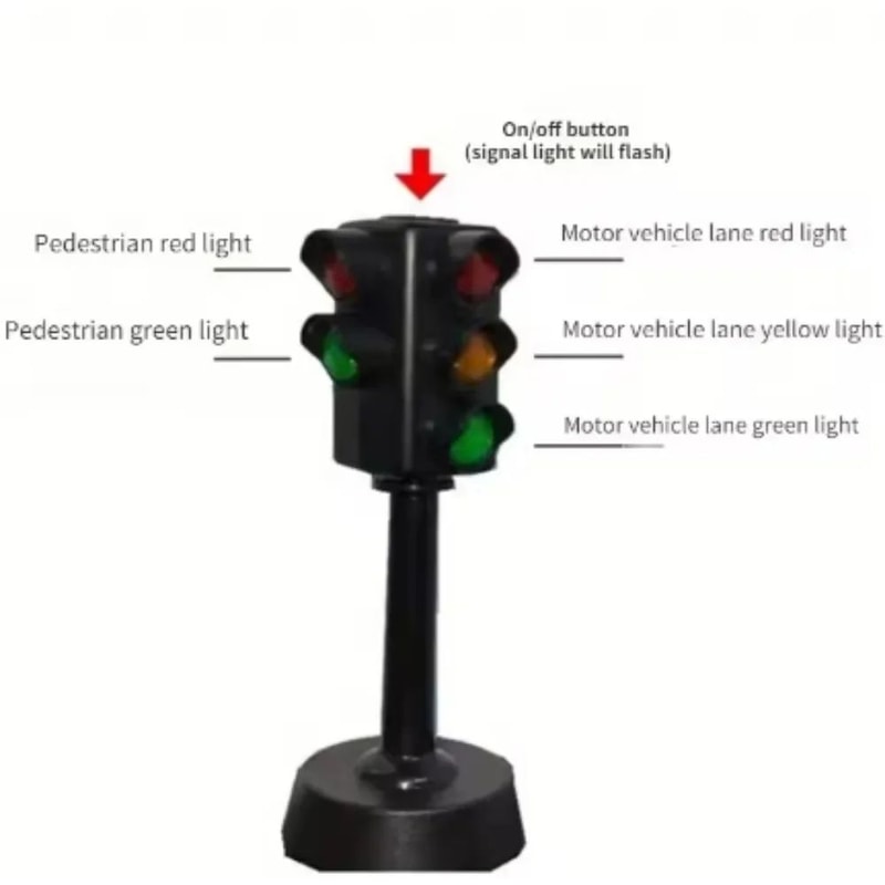 Mini Traffic Light Toy Lamp Simulation Road Signal Decor 7