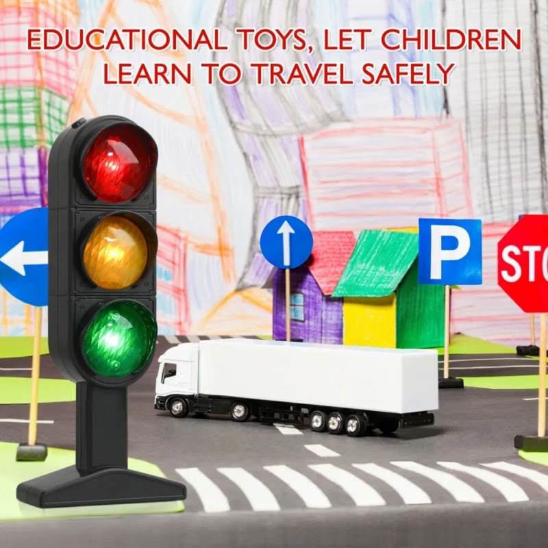 Mini Traffic Light Toy Lamp Simulation Road Signal Decor 10