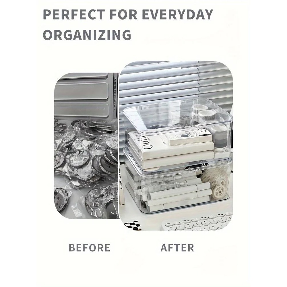Clear Acrylic Storage Organizer Box With Clamshell Lid 6
