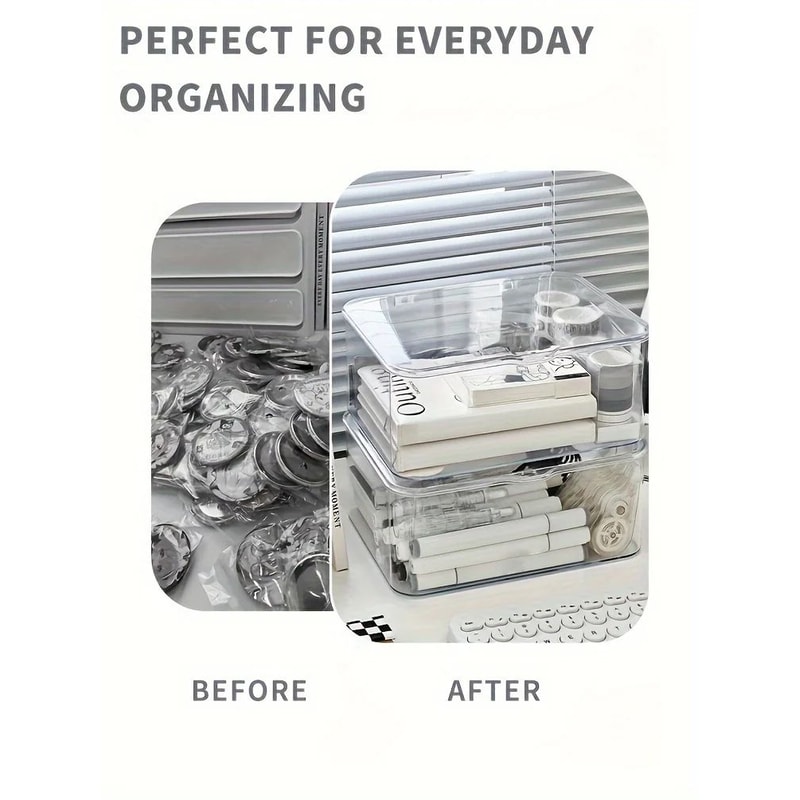 Clear Acrylic Storage Organizer Box With Clamshell Lid 6