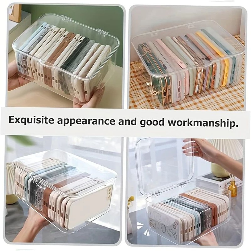 Clear Acrylic Storage Organizer Box With Clamshell Lid 7