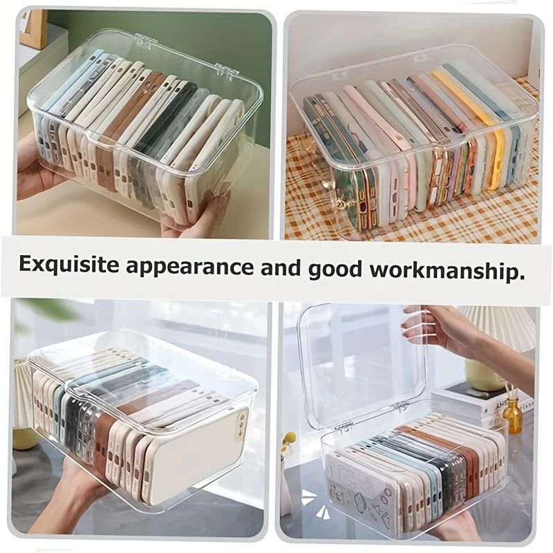 Clear Acrylic Storage Organizer Box With Clamshell Lid 7