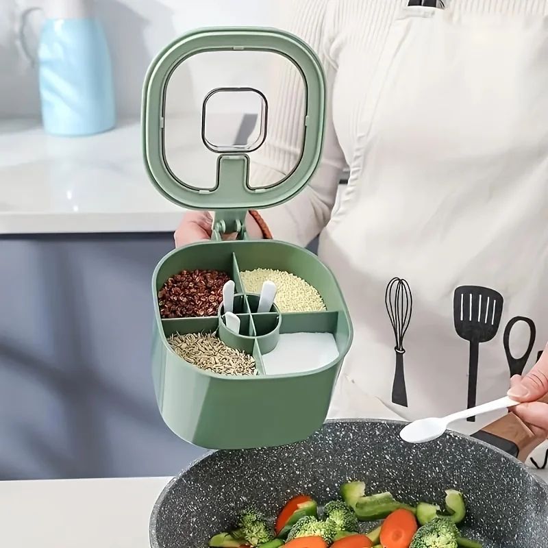 4 In 1 Seasoning Box With Lid And Spoons Large Capacity 5