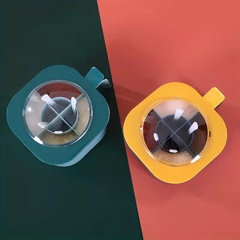 4 In 1 Seasoning Box With Lid And Spoons Large Capacity 7