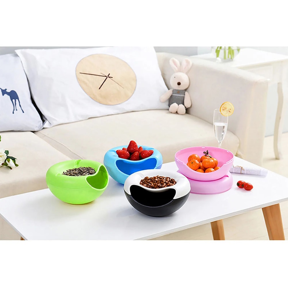 Double Layer Snack Bowl With Shell Storage Container 7