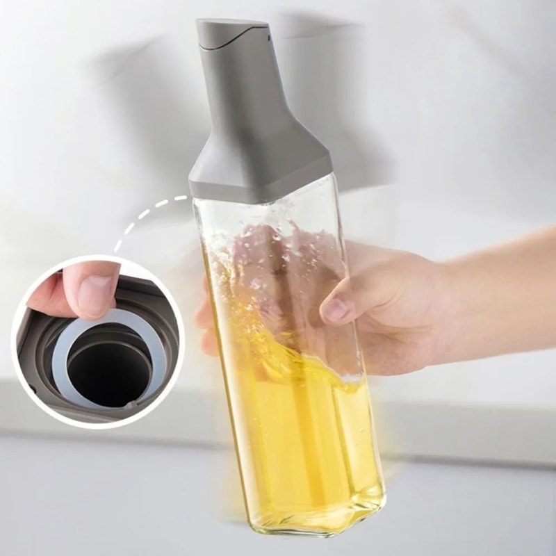 500ml Glass Oil Dispenser Bottle Leak Proof Kitchen Container 7