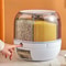 360 Rotating Grain Dispenser 6 Grid Rice Storage Container 0