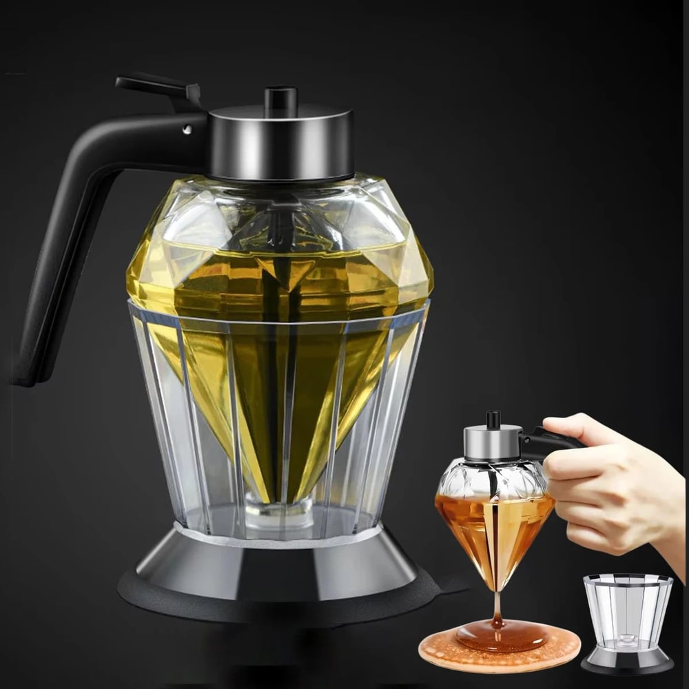 Diamond Glass Honey Dispenser With Stand 200ml Sauce Bottle 0