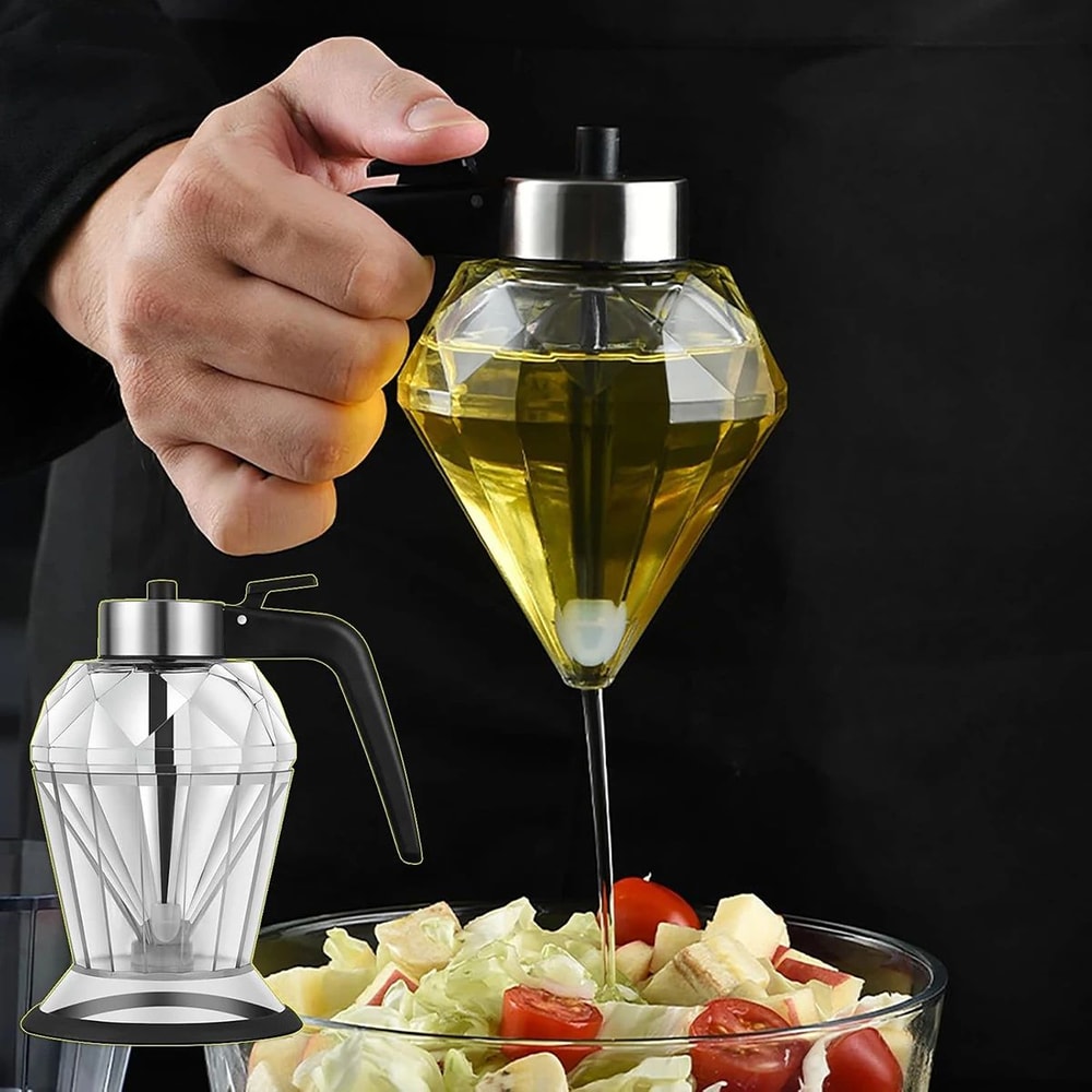 Diamond Glass Honey Dispenser With Stand 200ml Sauce Bottle 9